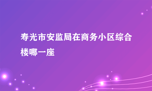 寿光市安监局在商务小区综合楼哪一座