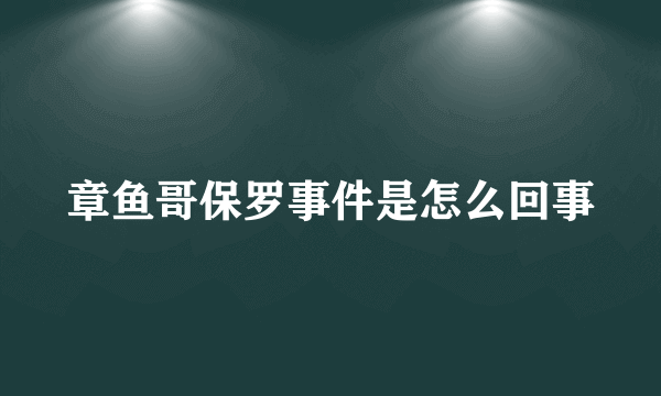 章鱼哥保罗事件是怎么回事